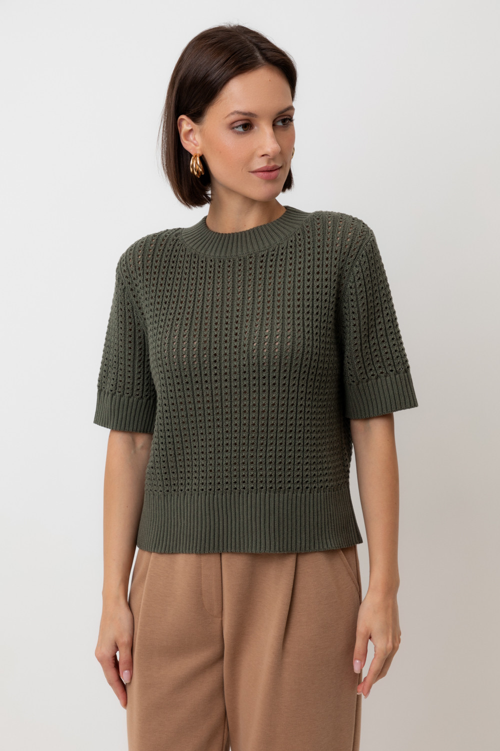 Джемперы женские для мам, артикул: ЕВ 30220, цвет: зеленый