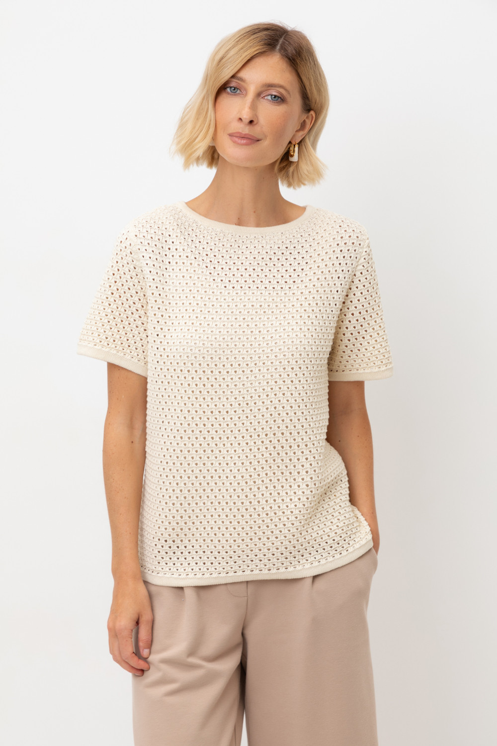 Джемперы женские для мам, артикул: ЕВ 30221, цвет: бежевый