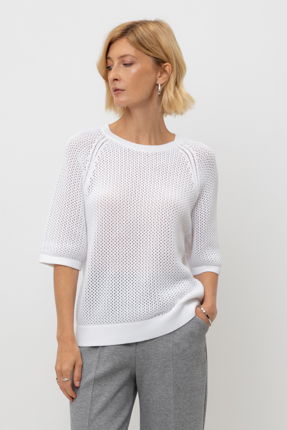 Джемперы женские для мам, артикул: ЕВ 30207, цвет: белый