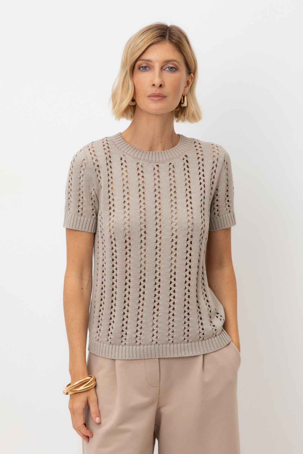 Джемперы женские для мам, артикул: ЕВ 30211, цвет: бежевый