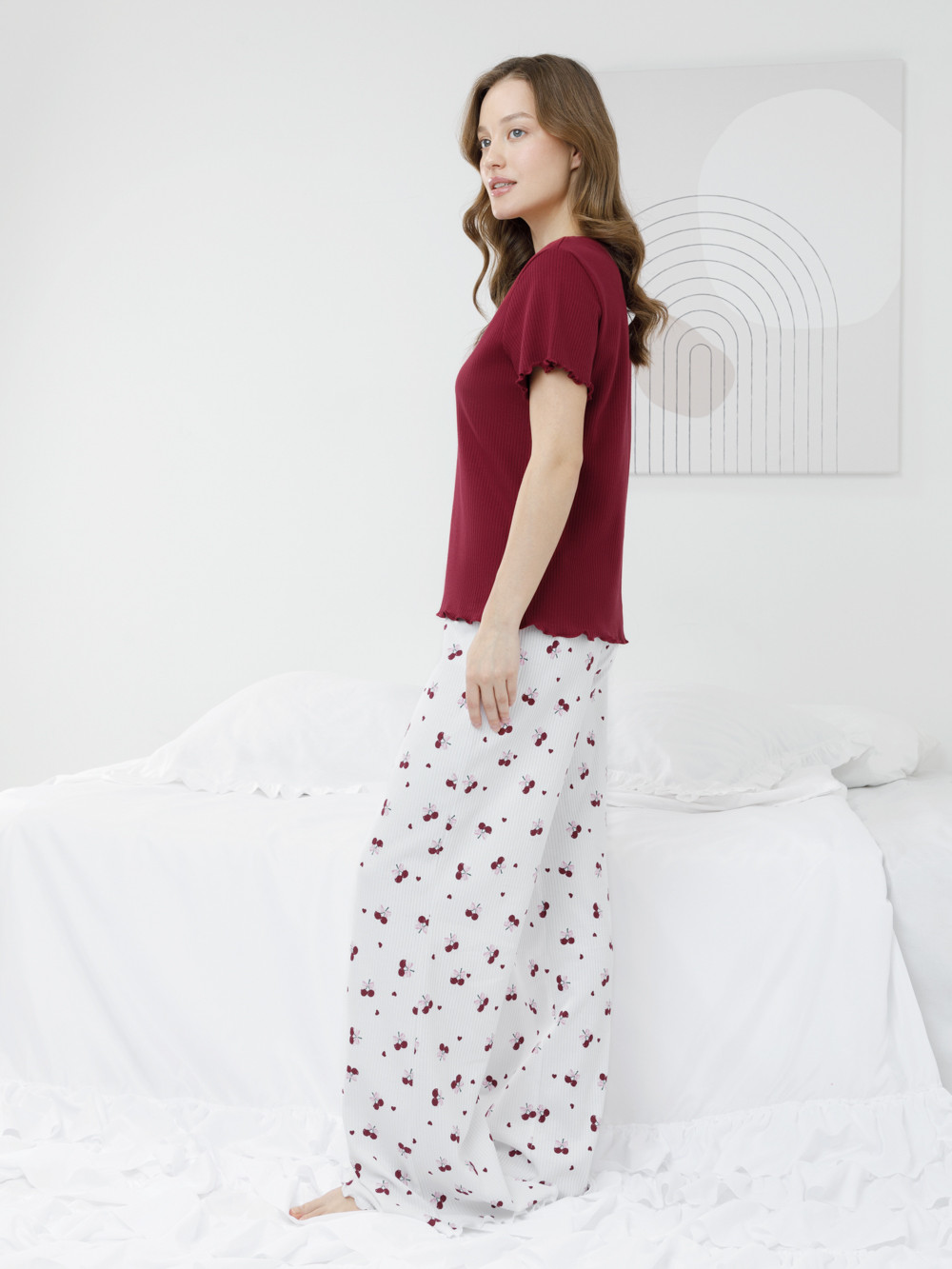 Комплекты для дома для мам, артикул: МП 20255, цвет: бордовый, фото 3