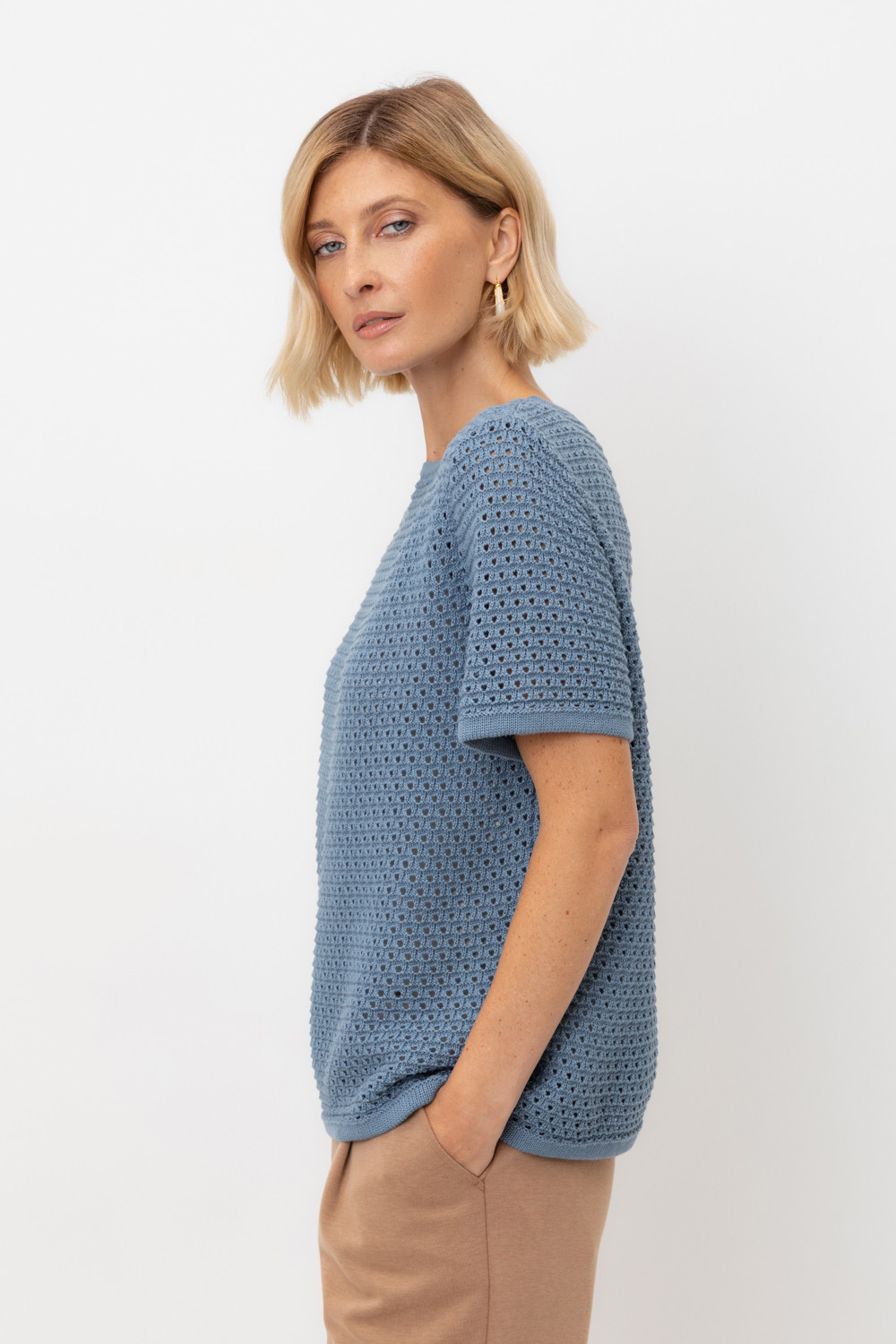 Джемперы женские для мам, артикул: ЕВ 30221, цвет: синий, фото 3