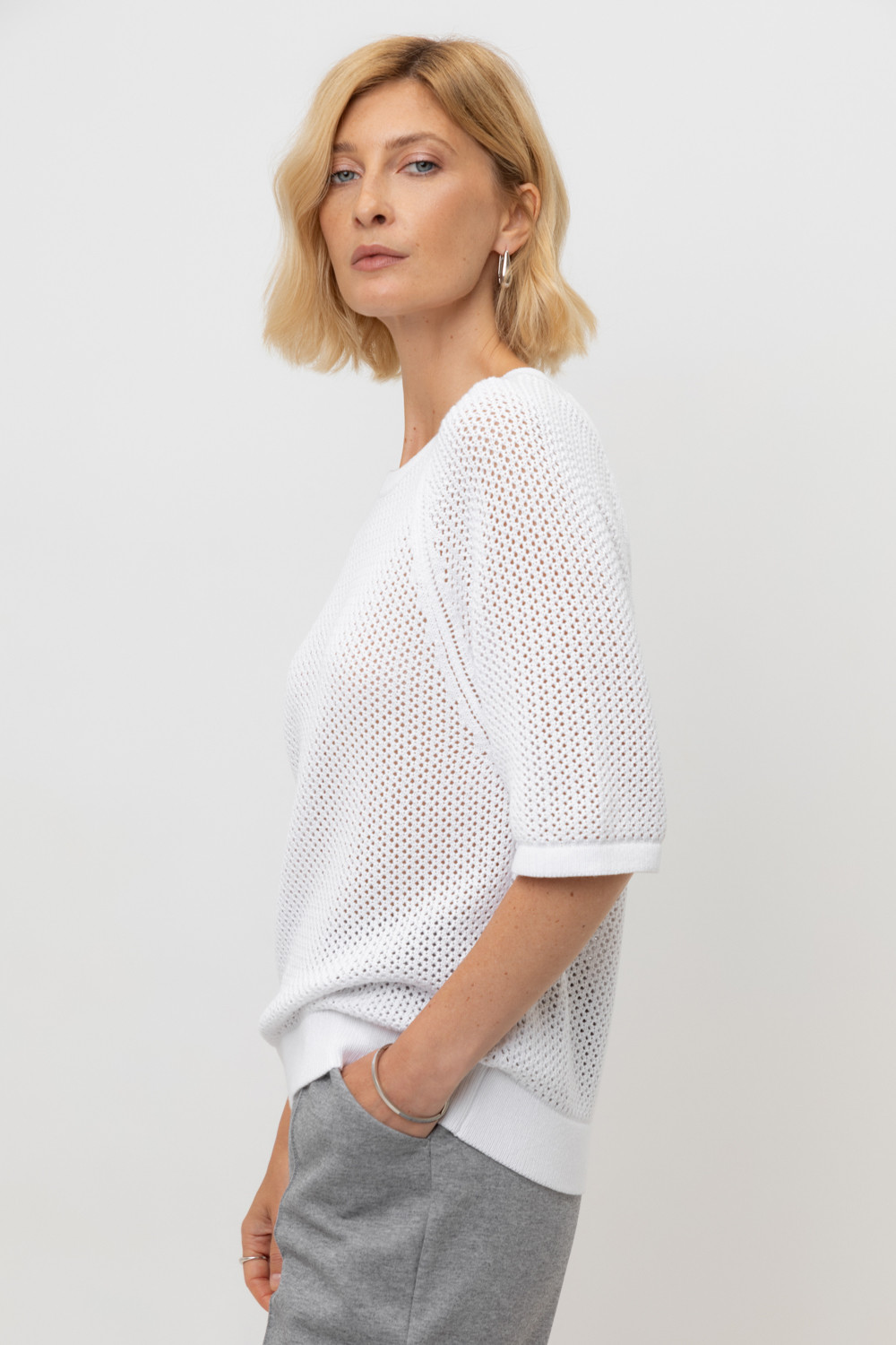 Джемперы женские для мам, артикул: ЕВ 30207, цвет: белый, фото 3