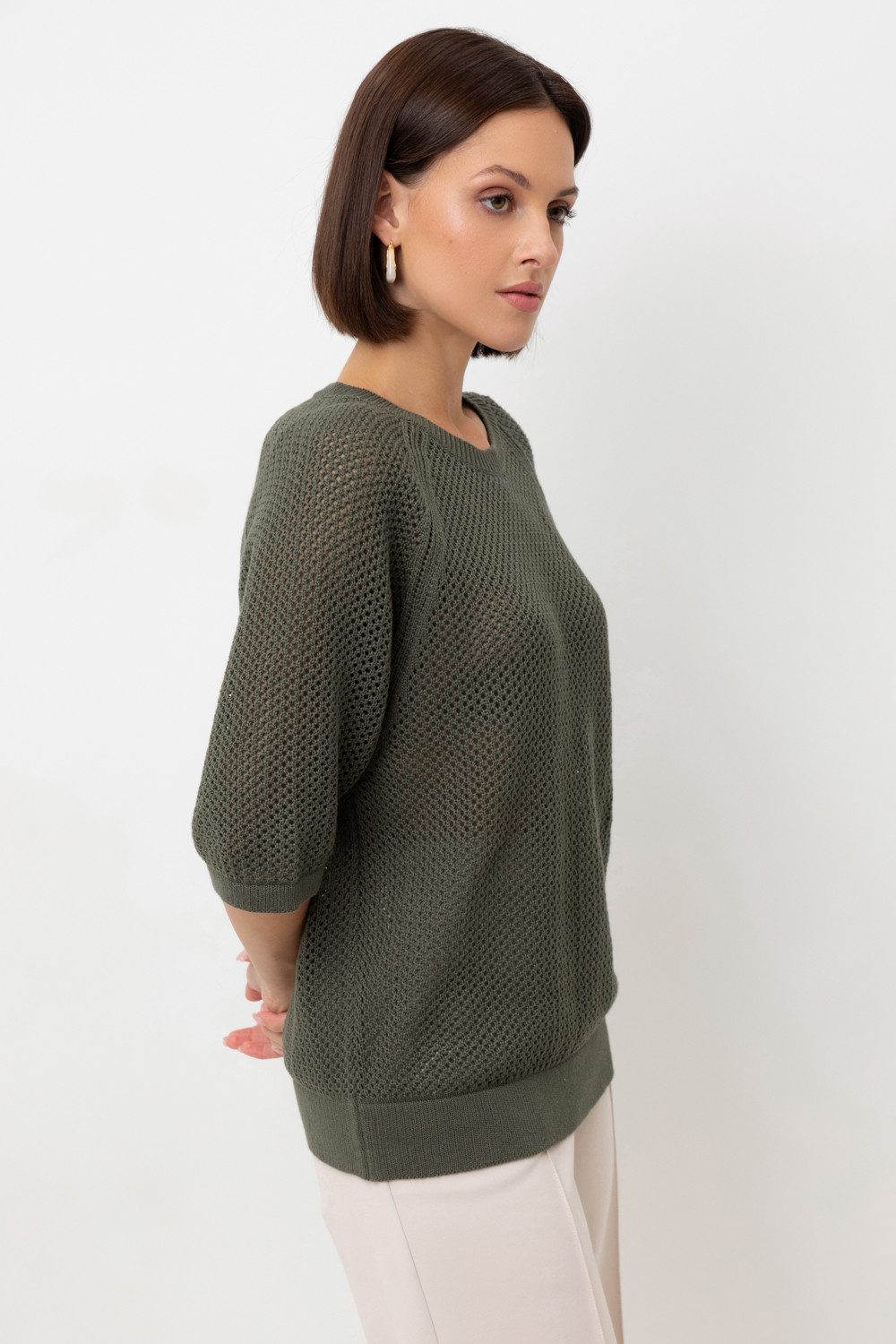 Джемперы женские для мам, артикул: ЕВ 30207, цвет: зеленый, фото 3