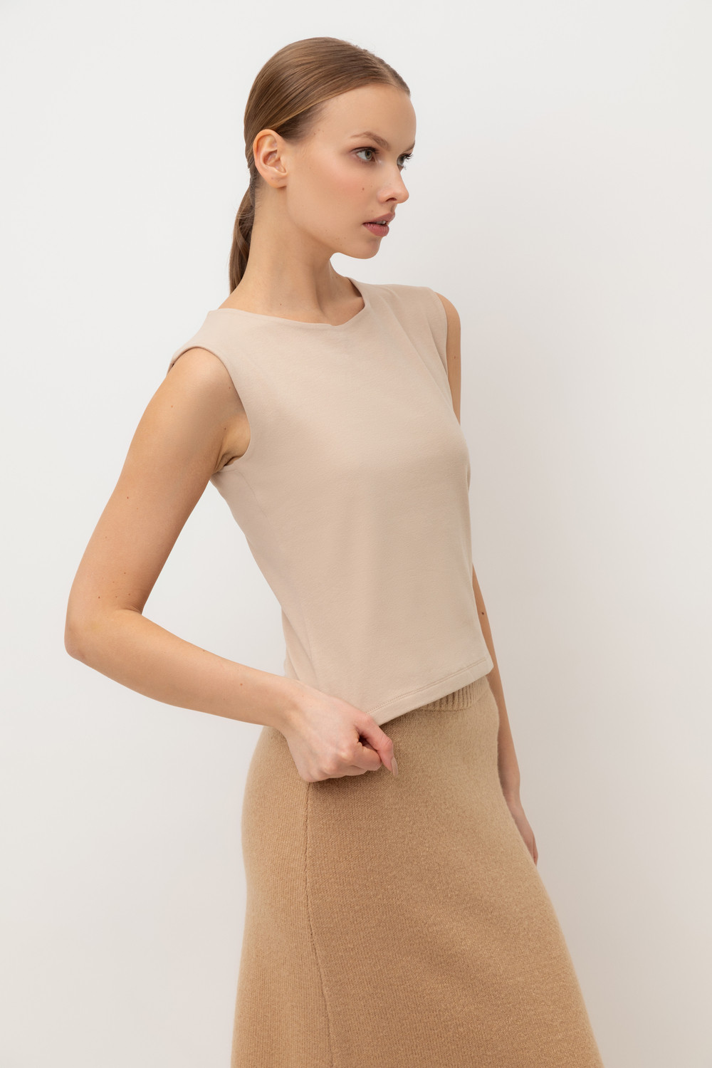 Майки женские для мам, артикул: ЕВТ 3329, цвет: бежевый, фото 3