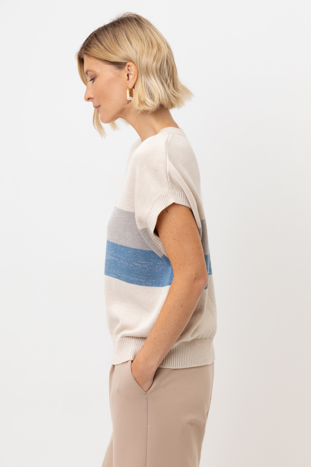 Джемперы женские для мам, артикул: ЕВ 30213, цвет: светло-бежевый, фото 3