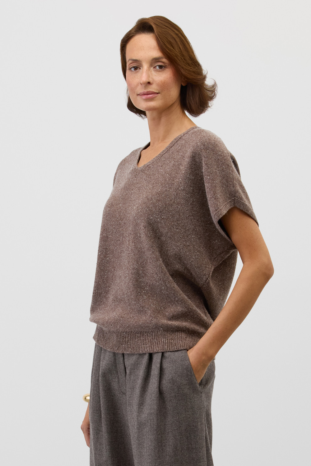 Джемперы женские для мам, артикул: ЕВ 30276/ш, цвет: коричневый, фото 4