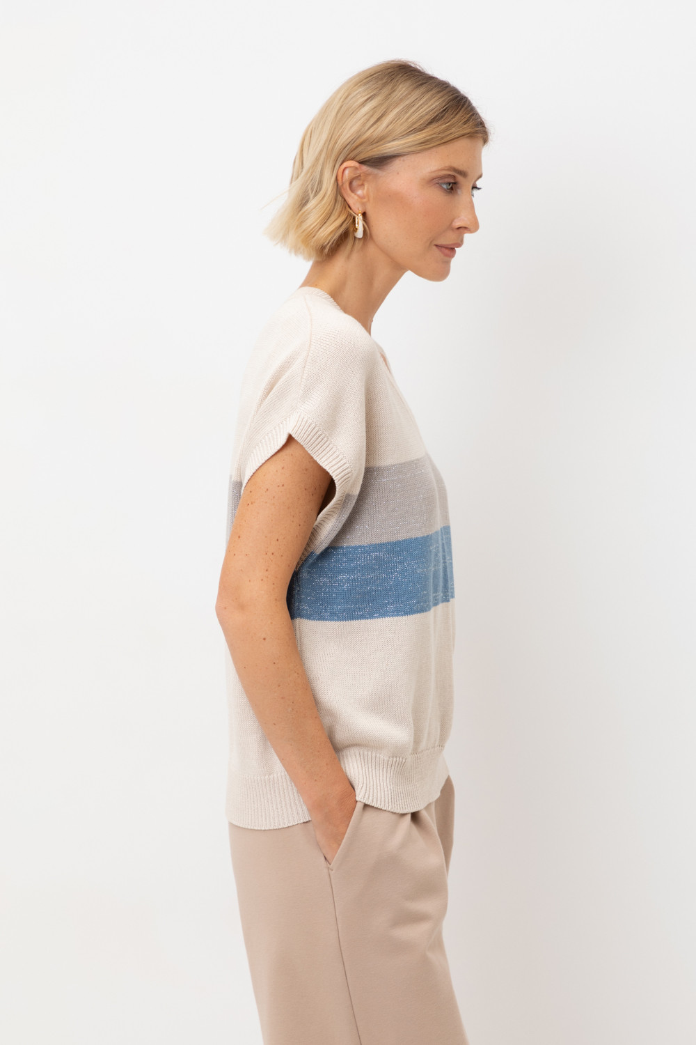 Джемперы женские для мам, артикул: ЕВ 30213, цвет: светло-бежевый, фото 4