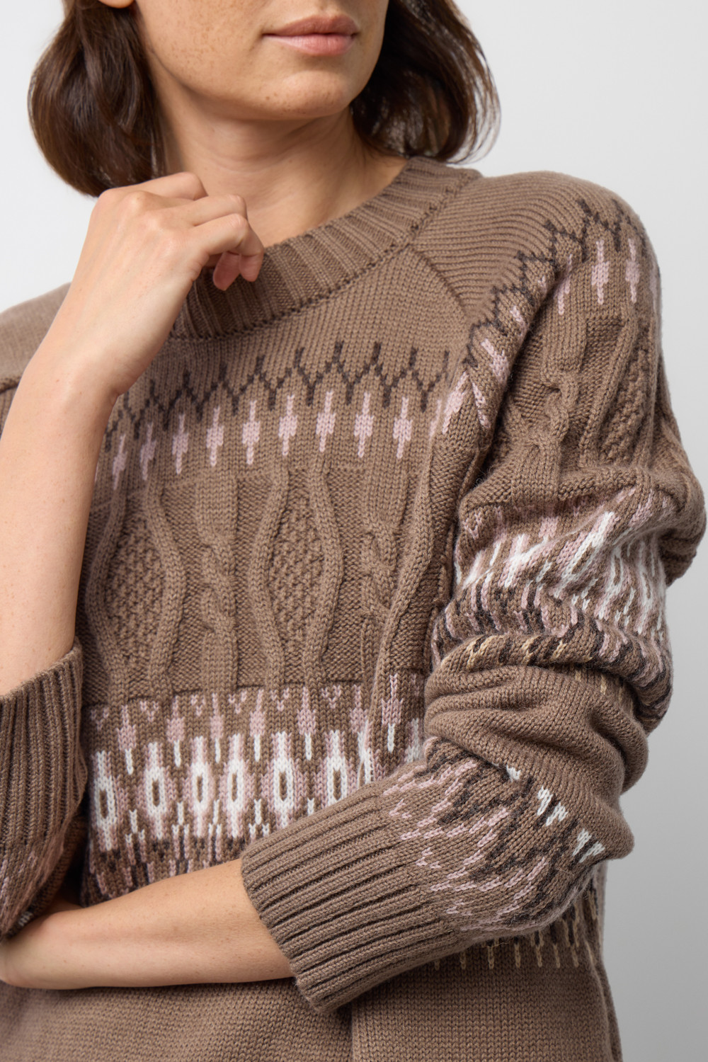 Джемперы женские для мам, артикул: ЕВ 30278/ш, цвет: кофейный, фото 5