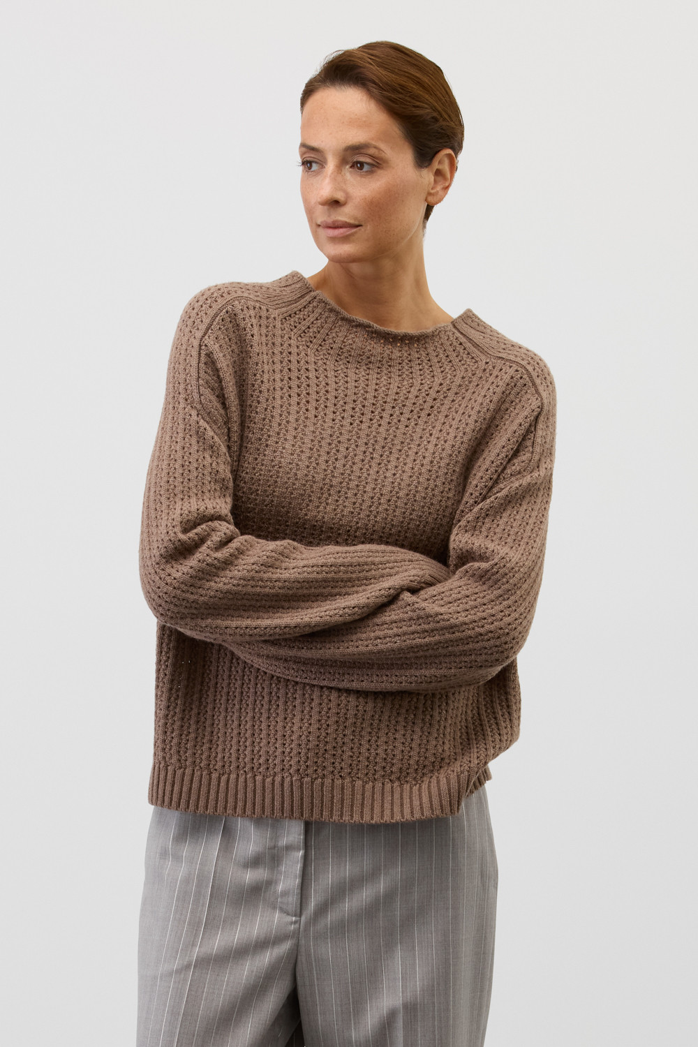 Джемперы женские для мам, артикул: ЕВ 30222/ш, цвет: коричневый, фото 6