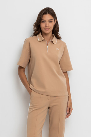 Футболки женские для мам, артикул: ЕВТ 3209, цвет: бежевый