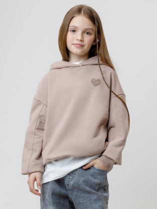 Худи для девочки, артикул: КР 302811, цвет: кофейный