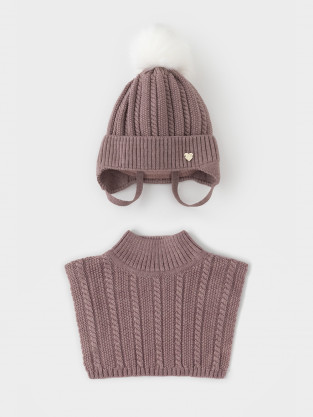 Комплект вязаный для девочки, артикул: КВ 22013/ш, цвет: розовый