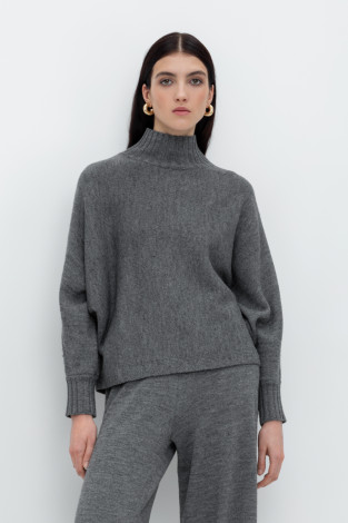 Джемперы женские для мам, артикул: ЕВ 30140/24ш, цвет: темно-серый