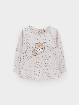 Лонгсливы для девочки, артикул: КР 302855, цвет: бежевый