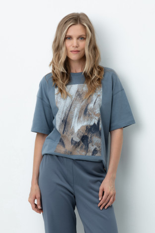 Футболки женские для мам, артикул: ЕВТ 3230, цвет: синий