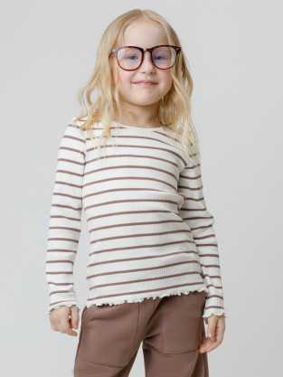 Лонгсливы для девочки, артикул: КР 302820, цвет: сахар