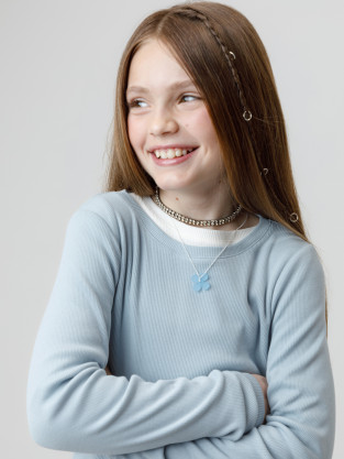 Лонгсливы для девочки, артикул: КР 301911, цвет: голубой