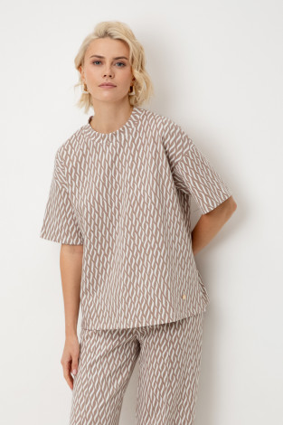 Футболки женские для мам, артикул: ЕВТ 3317, цвет: бежевый