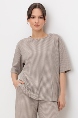 Футболки женские для мам, артикул: ЕВТ 3265, цвет: светло-бежевый