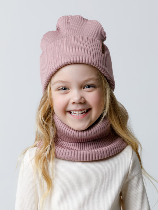 Комплект вязаный для девочки, артикул: КВ 22019, цвет: розовый