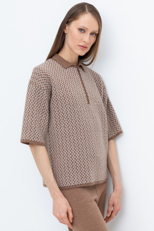 Джемперы женские для мам, артикул: ЕВ 30168/ш, цвет: коричневый