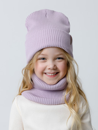 Комплект вязаный для девочки, артикул: КВ 22019, цвет: фиолетовый