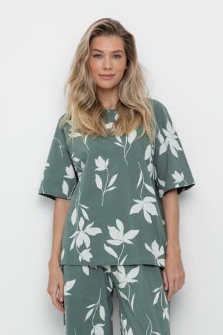 Футболки женские для мам, артикул: ЕВТ 3184, цвет: зеленый