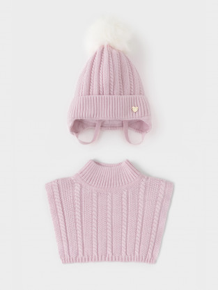 Комплект вязаный для девочки, артикул: КВ 22013/ш, цвет: розовый