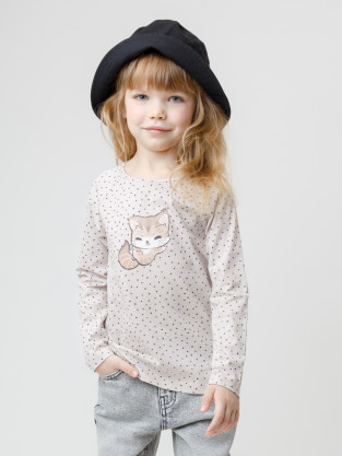 Лонгсливы для девочки, артикул: КР 302855, цвет: бежевый