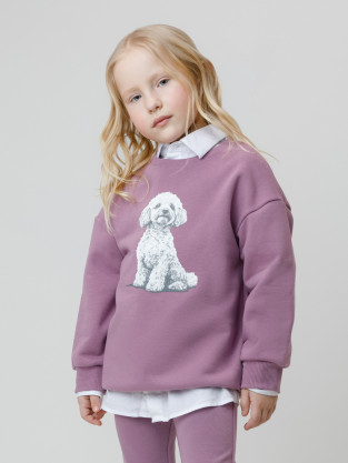 Свитшоты для девочки, артикул: КР 302883, цвет: фиолетовый
