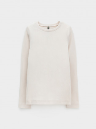 Лонгсливы для девочки, артикул: КР 301911, цвет: бежевый - 2 фото