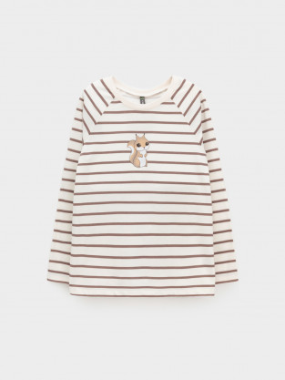 Лонгсливы для девочки, артикул: КР 302901, цвет: сахар - 2 фото