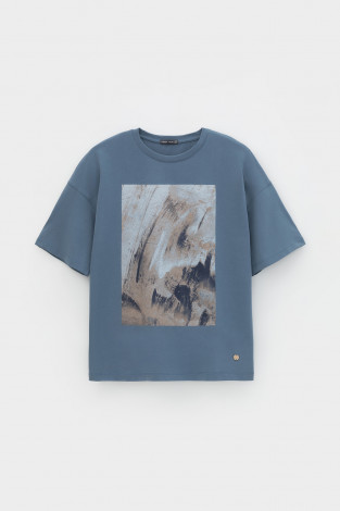 Футболки женские для мам, артикул: ЕВТ 3230, цвет: синий - 2 фото