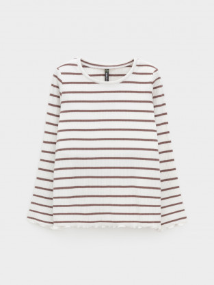 Лонгсливы для девочки, артикул: КР 302820, цвет: сахар - 2 фото