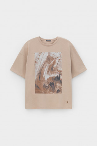 Футболки женские для мам, артикул: ЕВТ 3230, цвет: бежевый - 2 фото