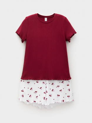 Комплекты для дома для мам, артикул: МП 20256, цвет: бордовый - 2 фото