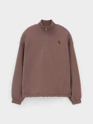 Свитшоты для девочки, артикул: КР 302821, цвет: кофейный - 2 фото