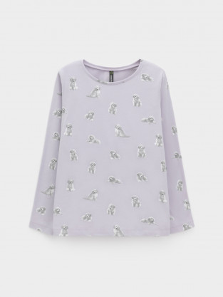 Лонгсливы для девочки, артикул: КР 302880, цвет: фиолетовый - 2 фото